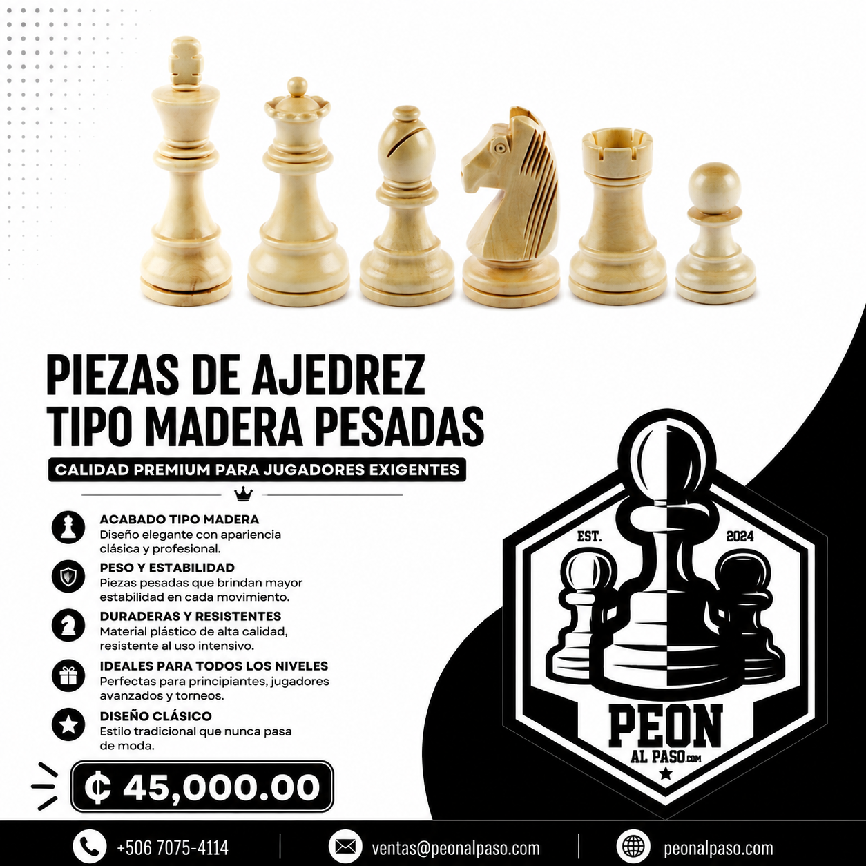 Piezas de madera blancas